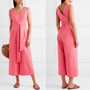J, Crew Wrap Tie Jumpsuit in Bright Coral